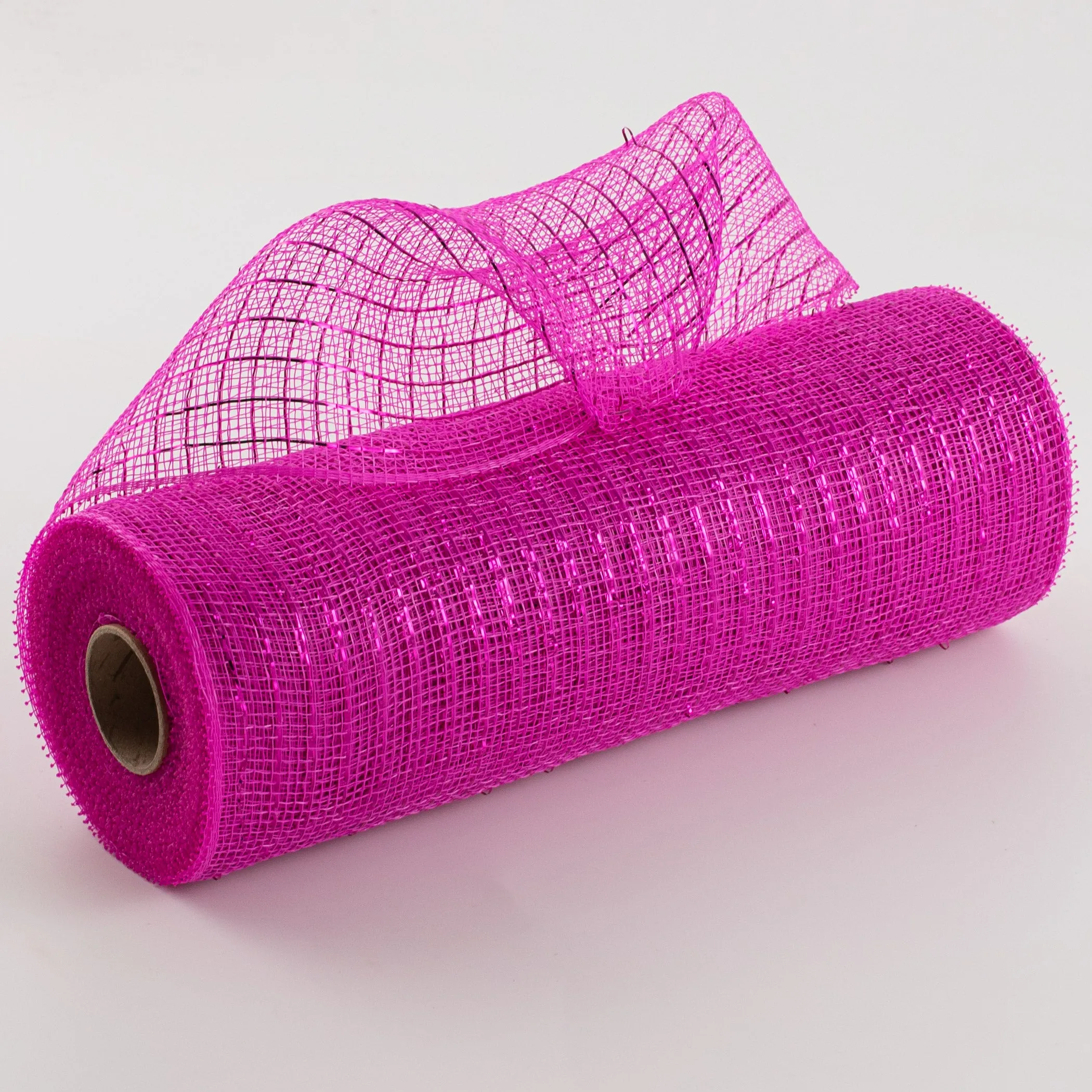 10" Poly Deco Mesh: Metallic Hot Pink