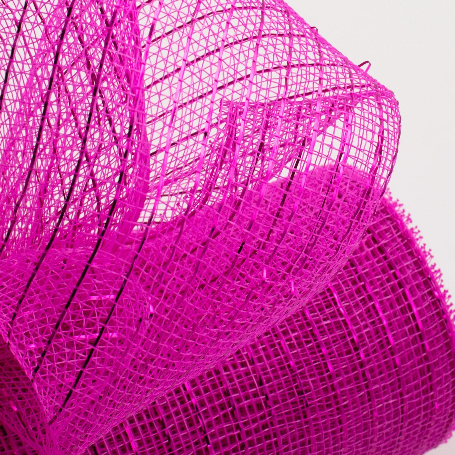 10" Poly Deco Mesh: Metallic Hot Pink