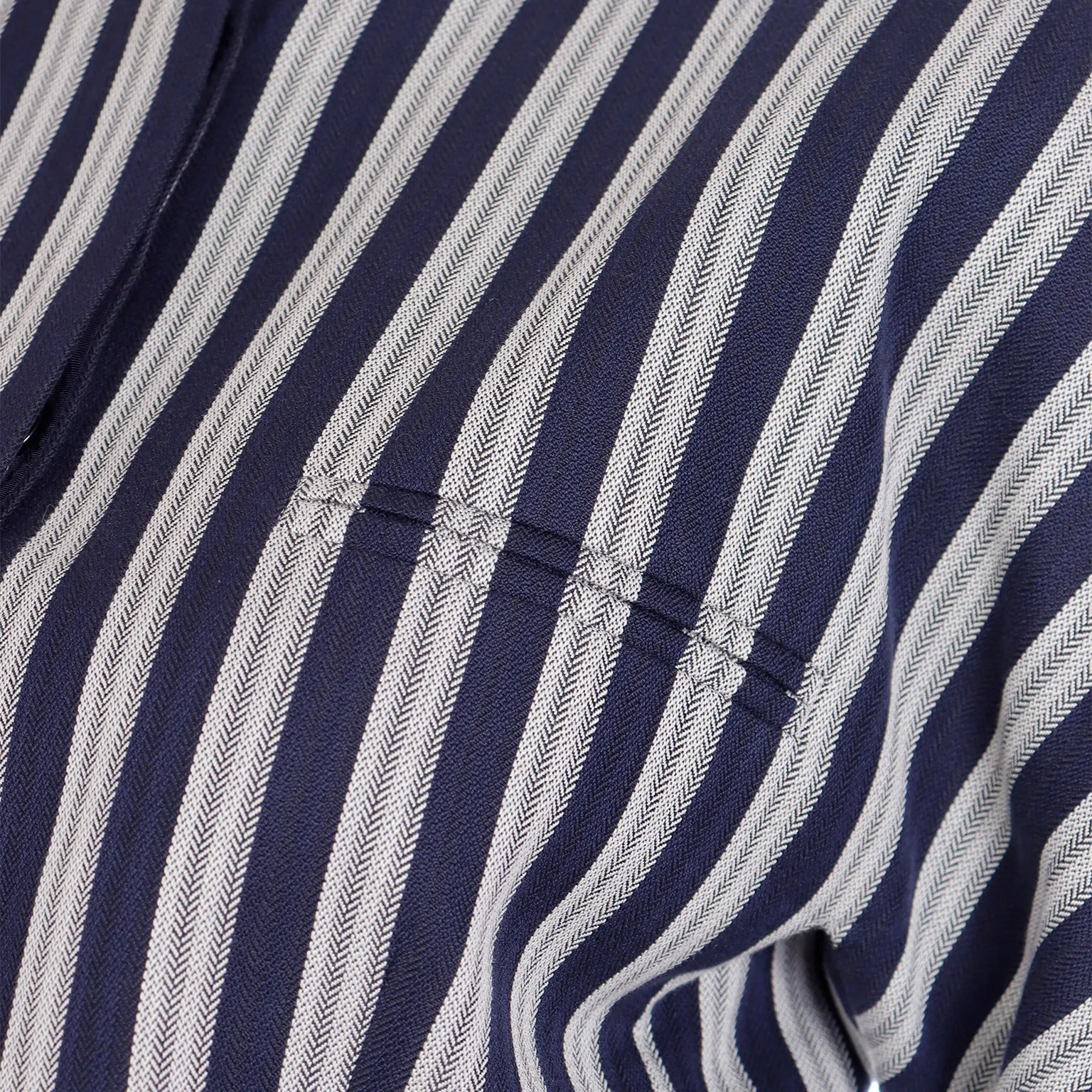 1990s Giorgio Armani Deadstock Navy Blue & White Striped Cropped Jacket