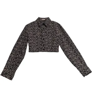 2022 Black Cotton Cropped Jacket - S