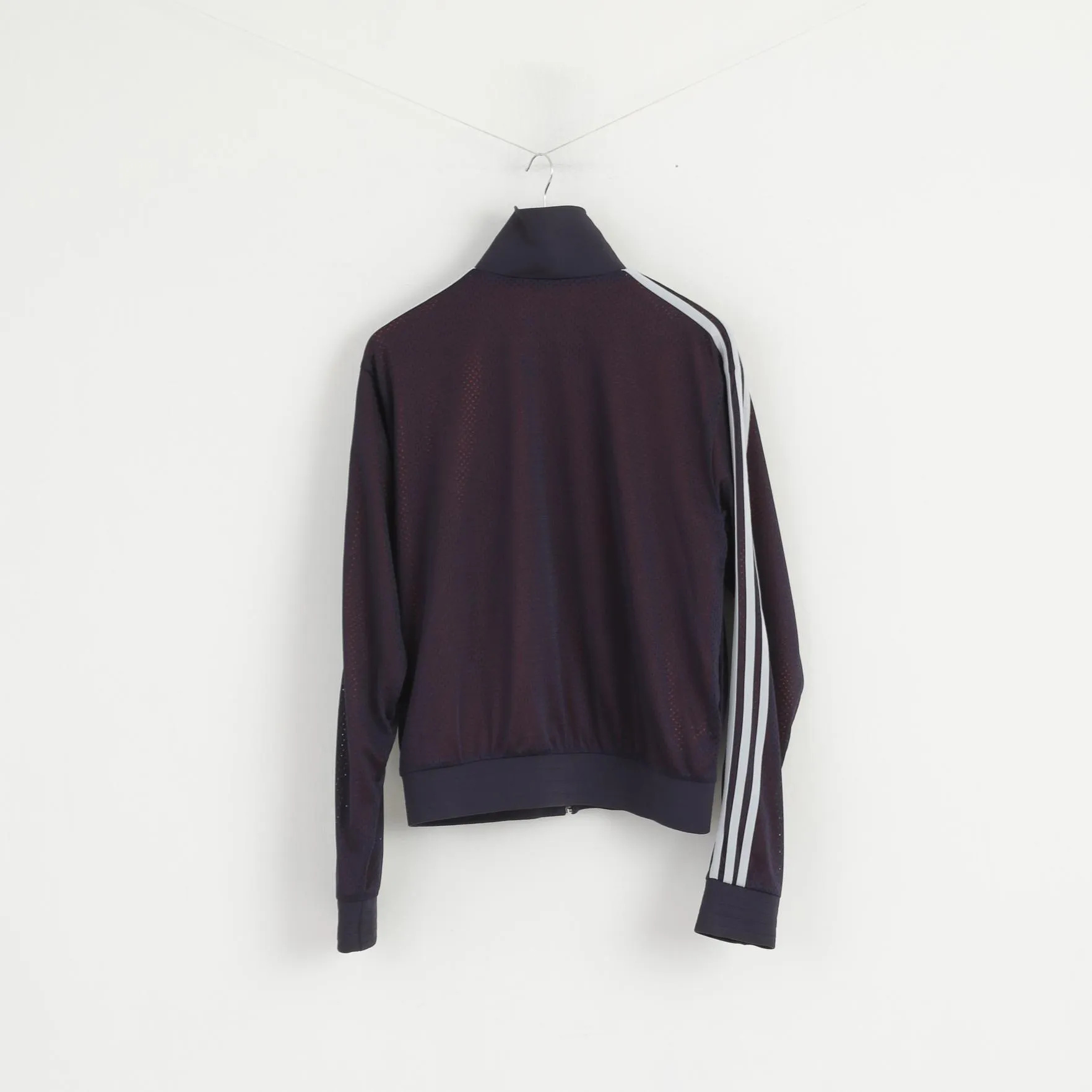 Adidas Women L Sweatshirt Purple orange Mesh Reversible Full Zipper Sportswear Top