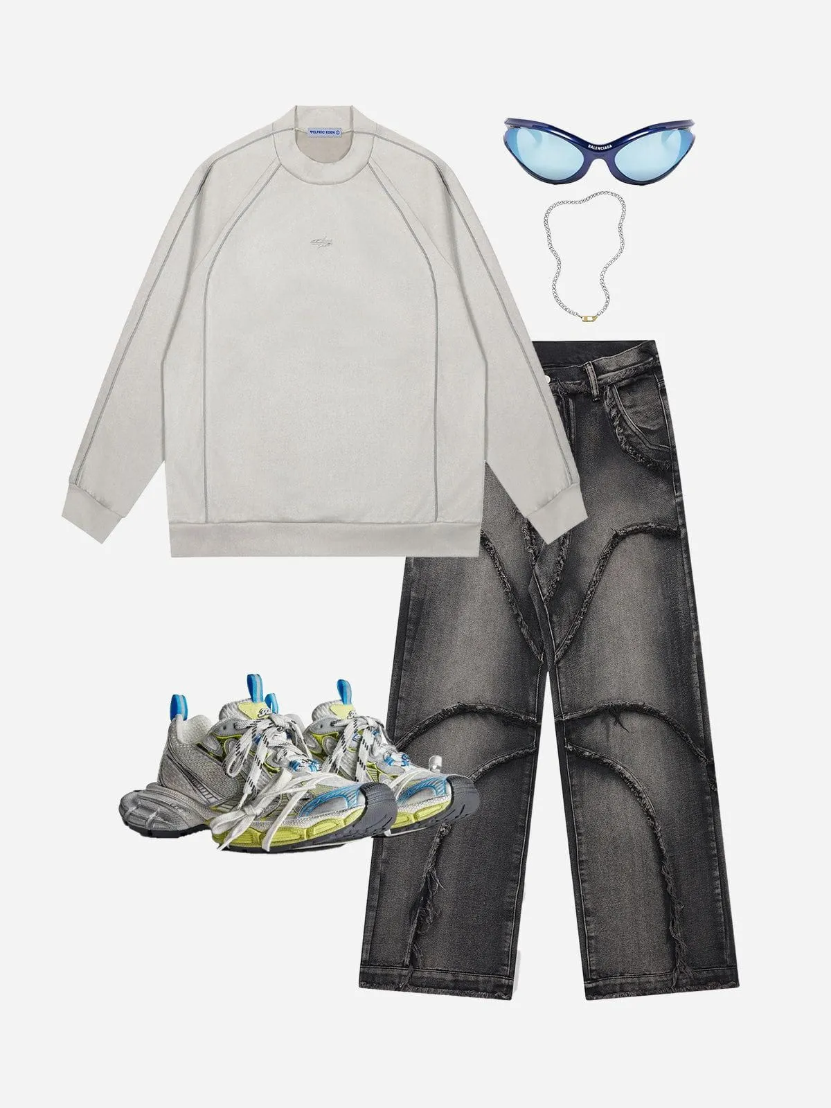 Aelfric Eden Reflective Strip Suede Sweatshirt