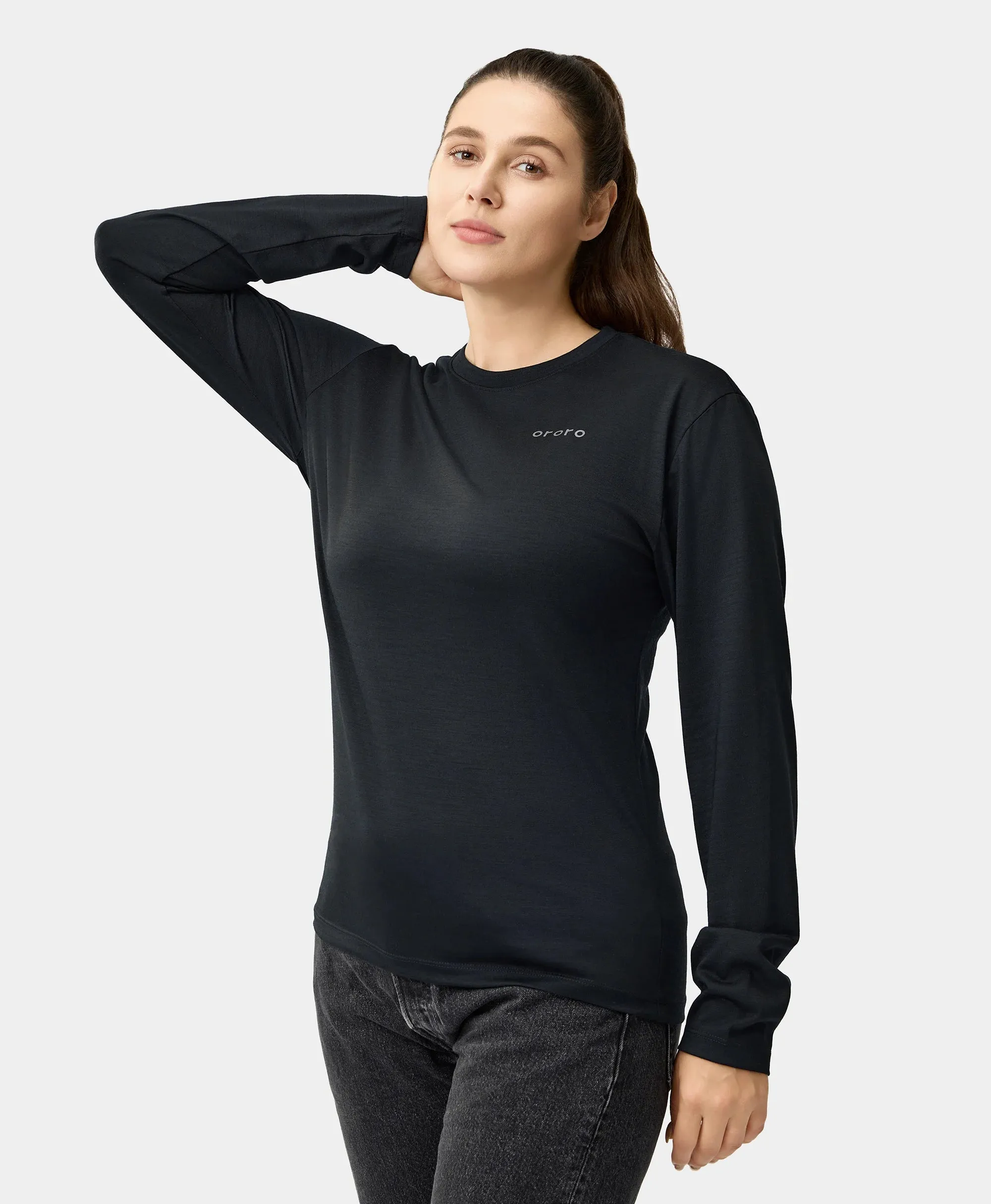 Aoraki Unisex Merino Wool Blend Baselayer - Black
