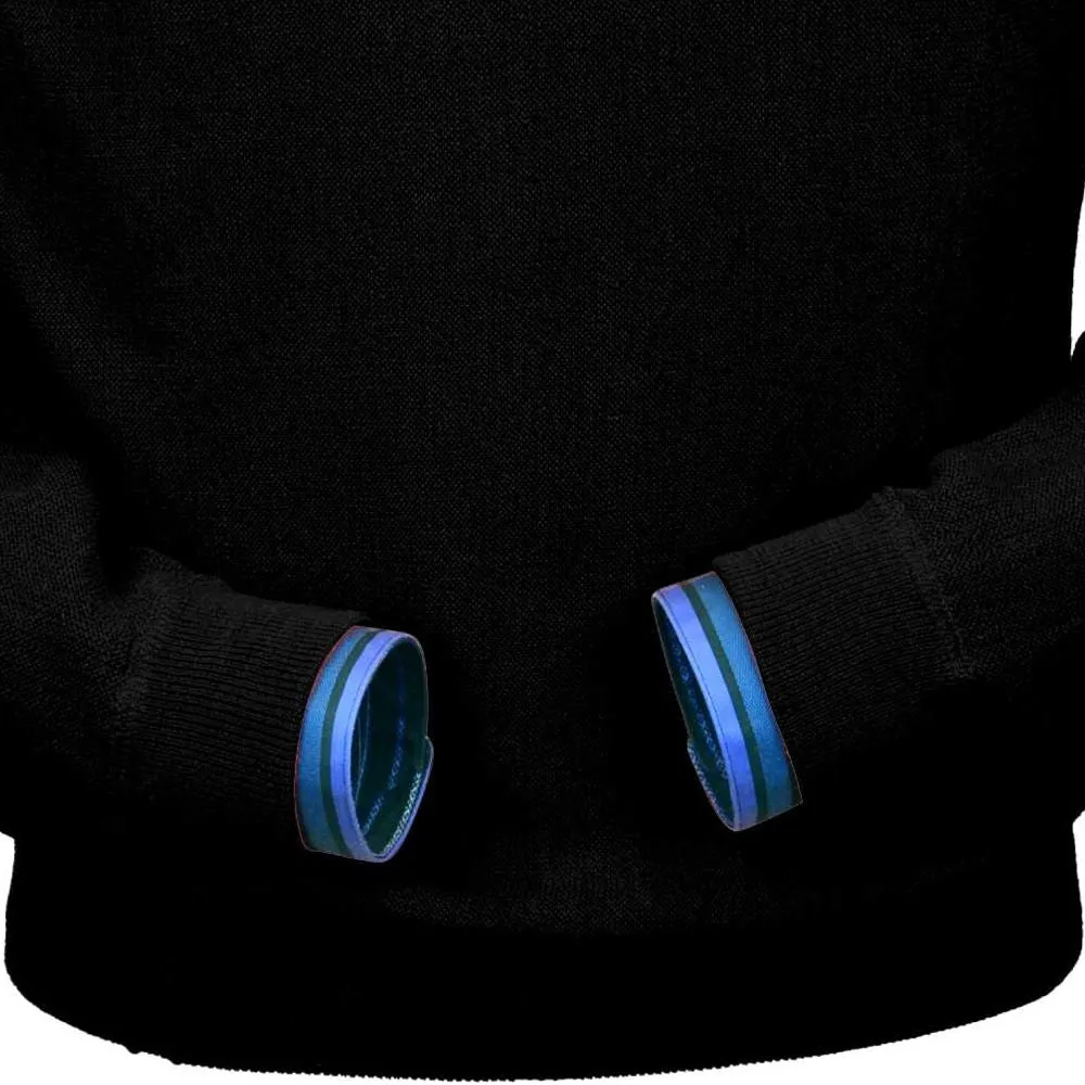 Baby Alpaca 'Links Stitch' Sweatshirt-Style Crew Neck Sweater in Black by Peru Unlimited