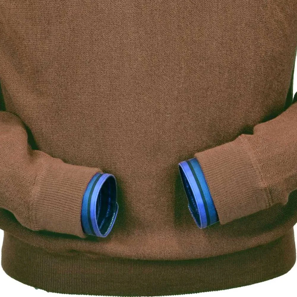 Baby Alpaca 'Links Stitch' Sweatshirt-Style Crew Neck Sweater in Camel by Peru Unlimited