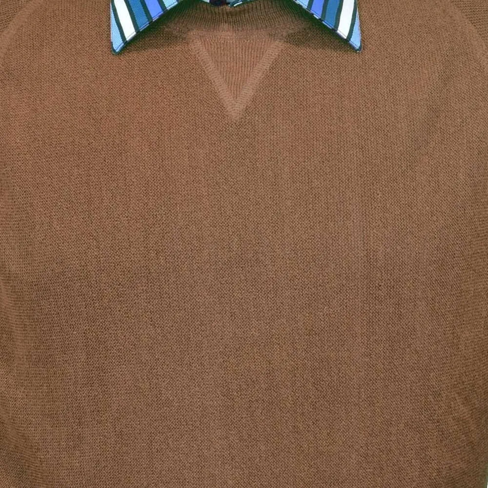 Baby Alpaca 'Links Stitch' Sweatshirt-Style Crew Neck Sweater in Camel by Peru Unlimited