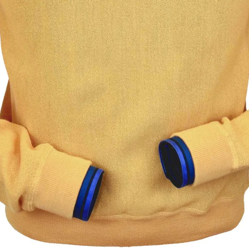 Baby Alpaca 'Links Stitch' Sweatshirt-Style Crew Neck Sweater in Gold by Peru Unlimited