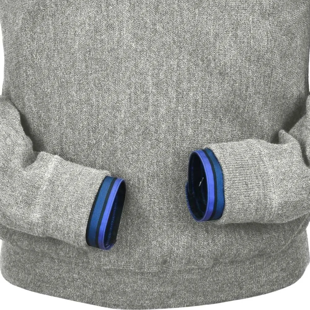 Baby Alpaca 'Links Stitch' Sweatshirt-Style Crew Neck Sweater in Light Grey Heather by Peru Unlimited