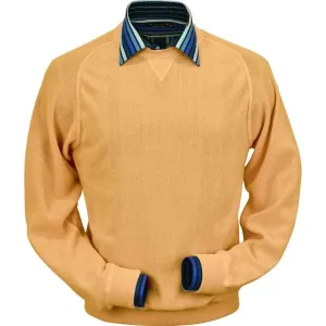 Baby Alpaca 'Links Stitch' Sweatshirt-Style Crew Neck Sweater in Melon by Peru Unlimited