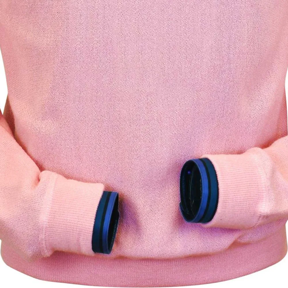 Baby Alpaca 'Links Stitch' Sweatshirt-Style Crew Neck Sweater in Pink by Peru Unlimited