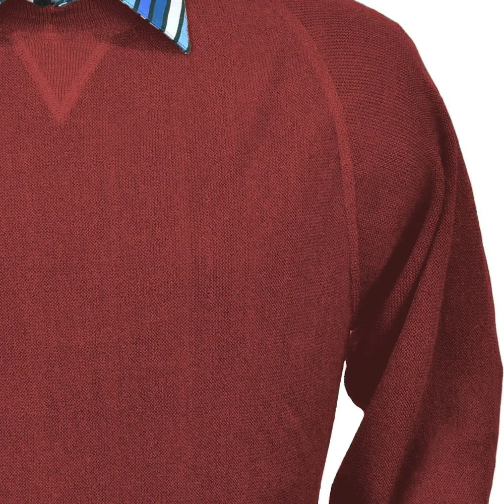 Baby Alpaca 'Links Stitch' Sweatshirt-Style Crew Neck Sweater in Rust by Peru Unlimited