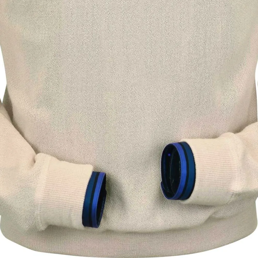 Baby Alpaca 'Links Stitch' Sweatshirt-Style Crew Neck Sweater in White Vanilla by Peru Unlimited
