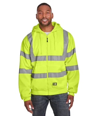 Berne Men's Tall Hi-Vis Class 3 Lined Full-Zip Hooded Sweatshirt HVF021T