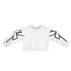 Bow Sleeve Sweatshirt - White