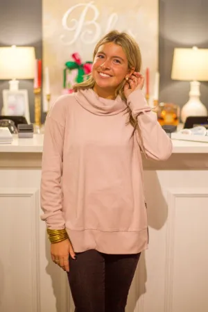 Brushed Knit Turtle Neck Sweatshirt