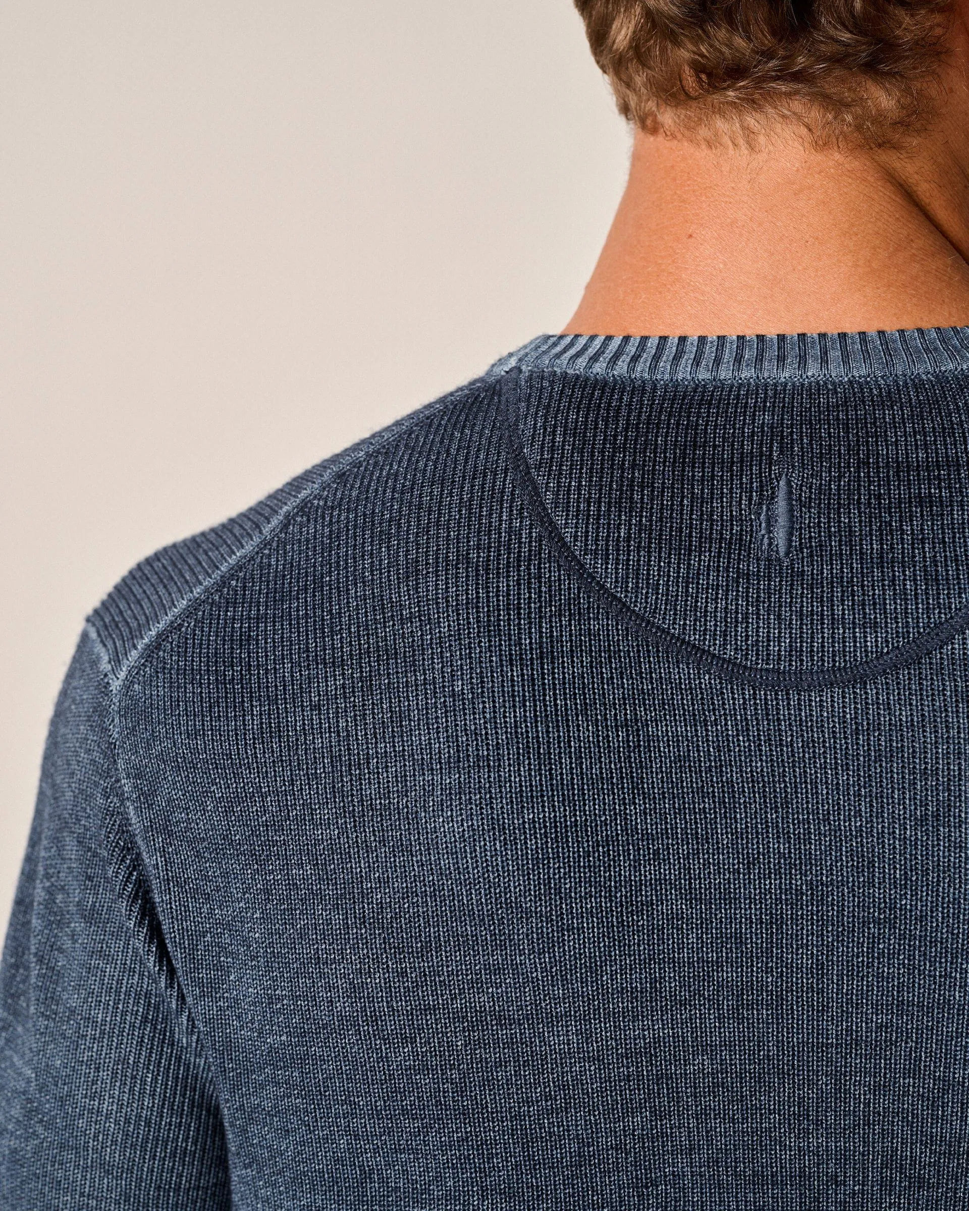 Burgess Garment-Dyed Crewneck Sweater in Bombay by Johnnie-O