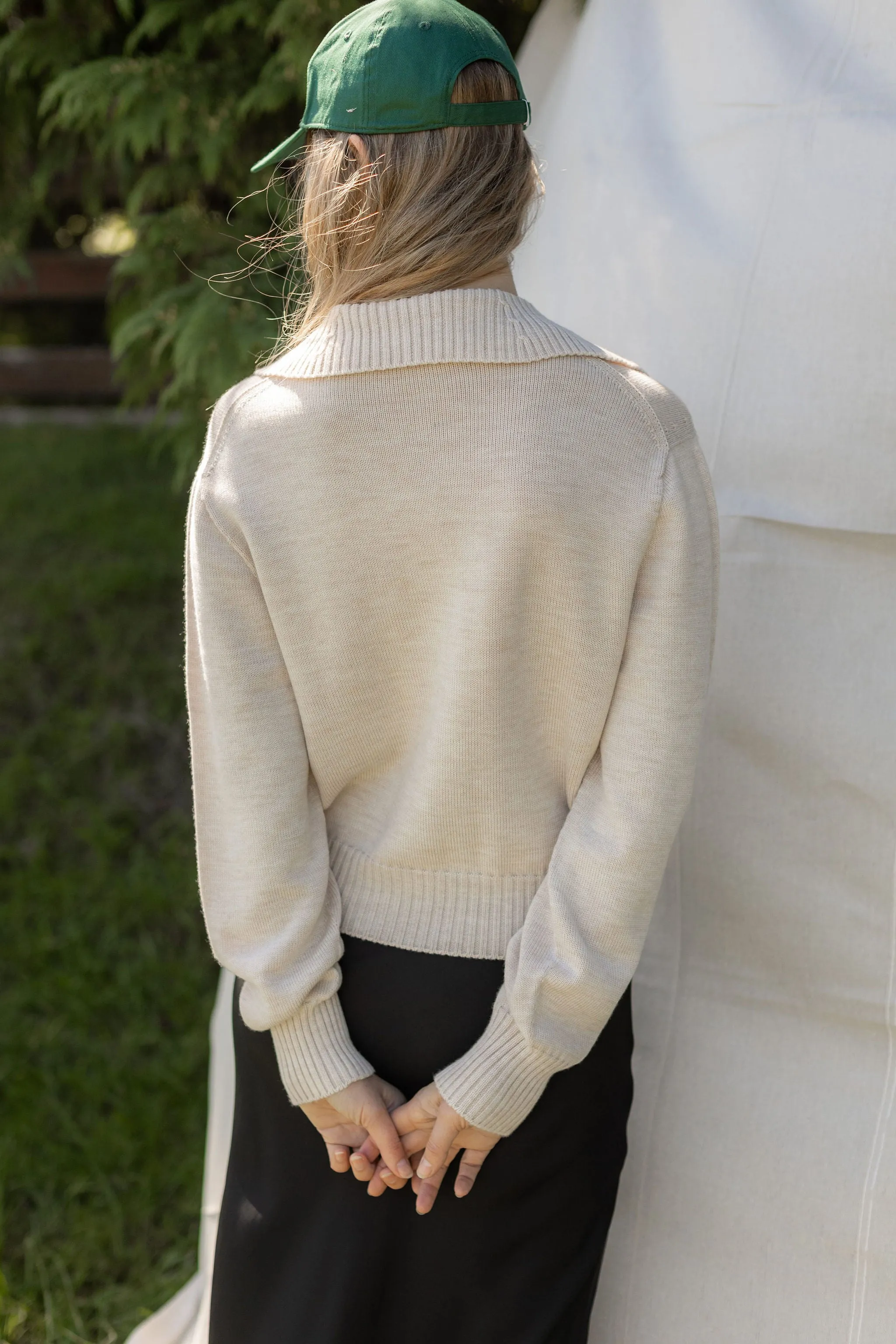 Collared Sweatshirt - Oat Marle