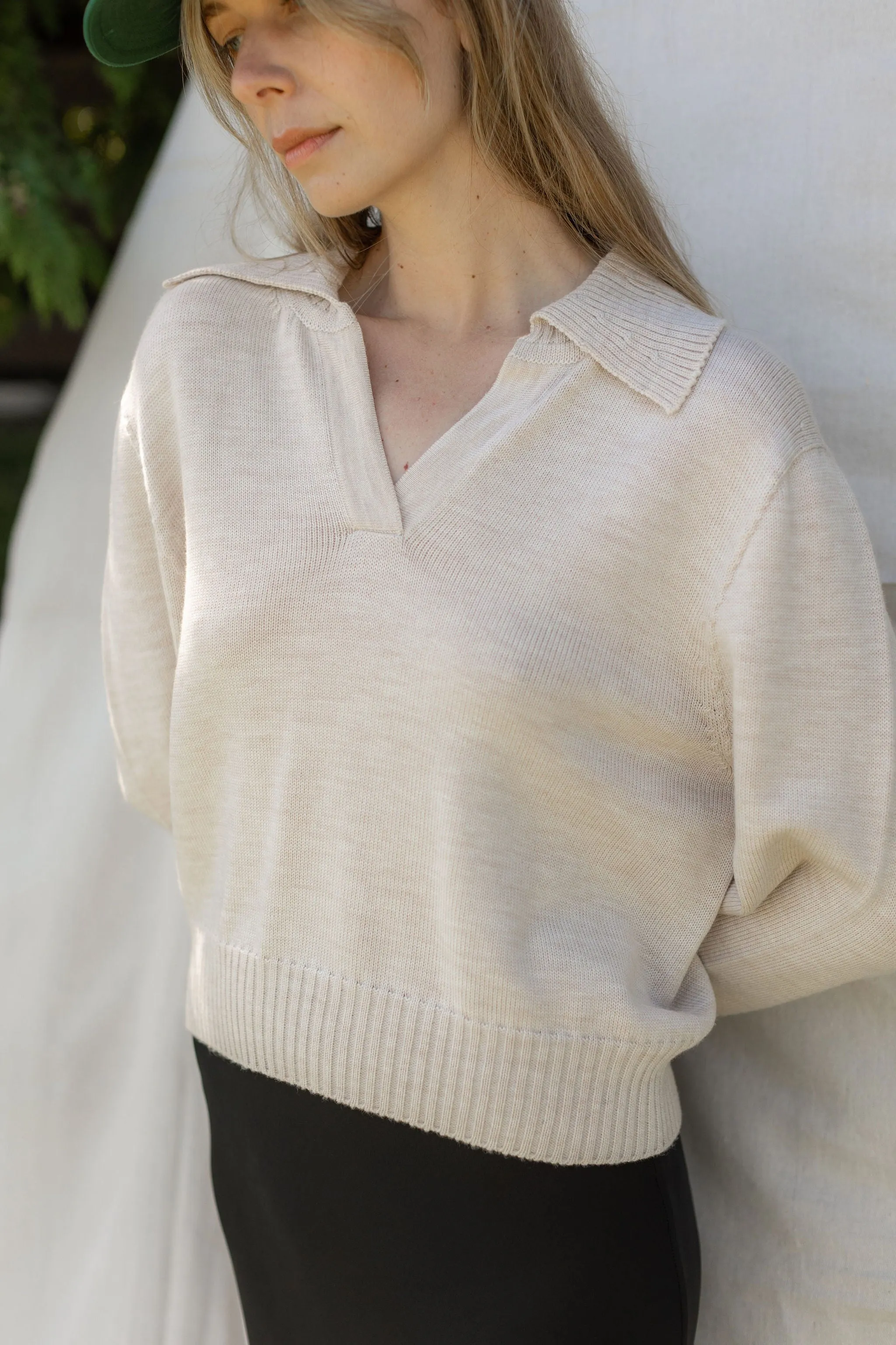Collared Sweatshirt - Oat Marle