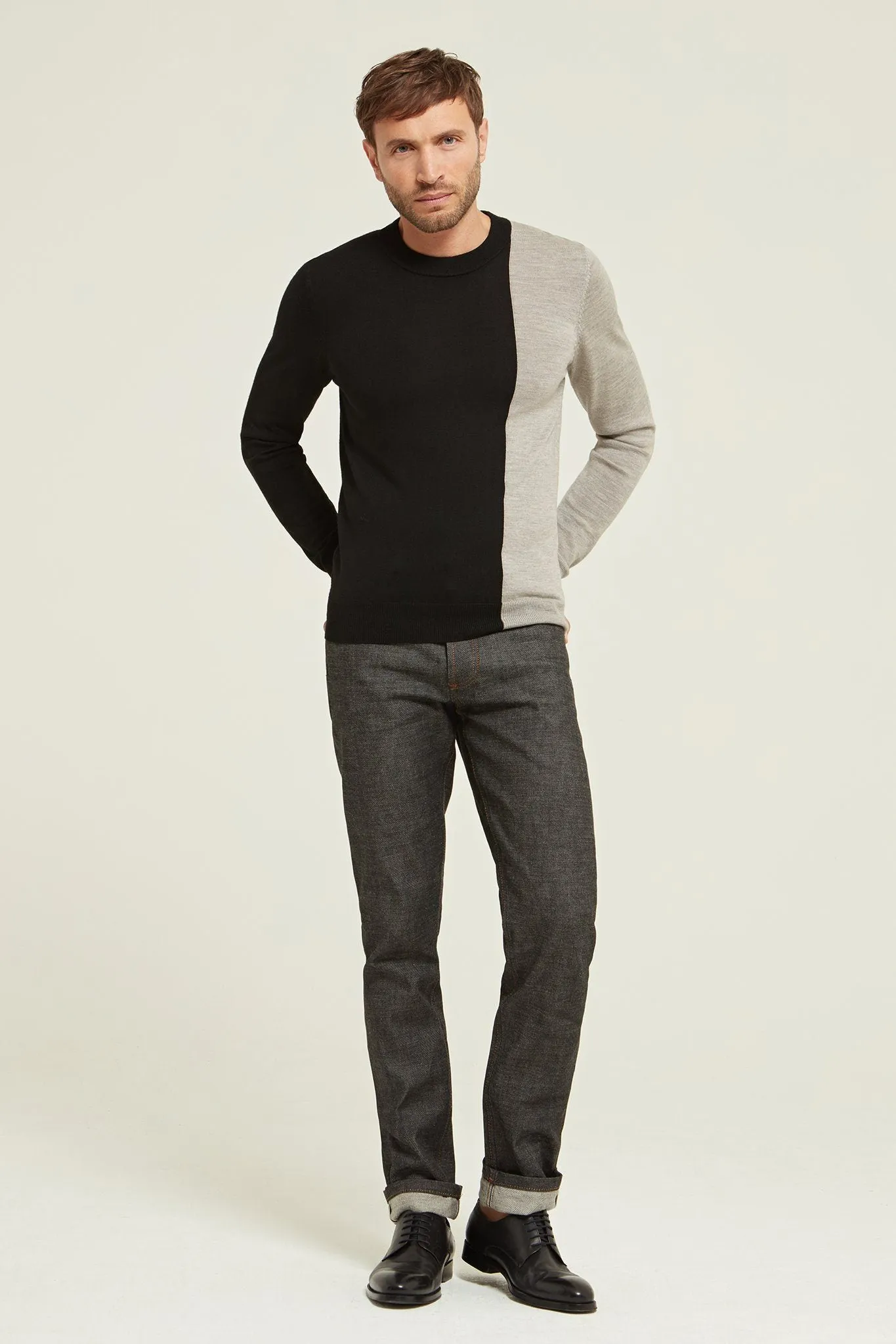 Colour Block Merino Wool Sweater