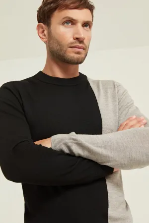 Colour Block Merino Wool Sweater