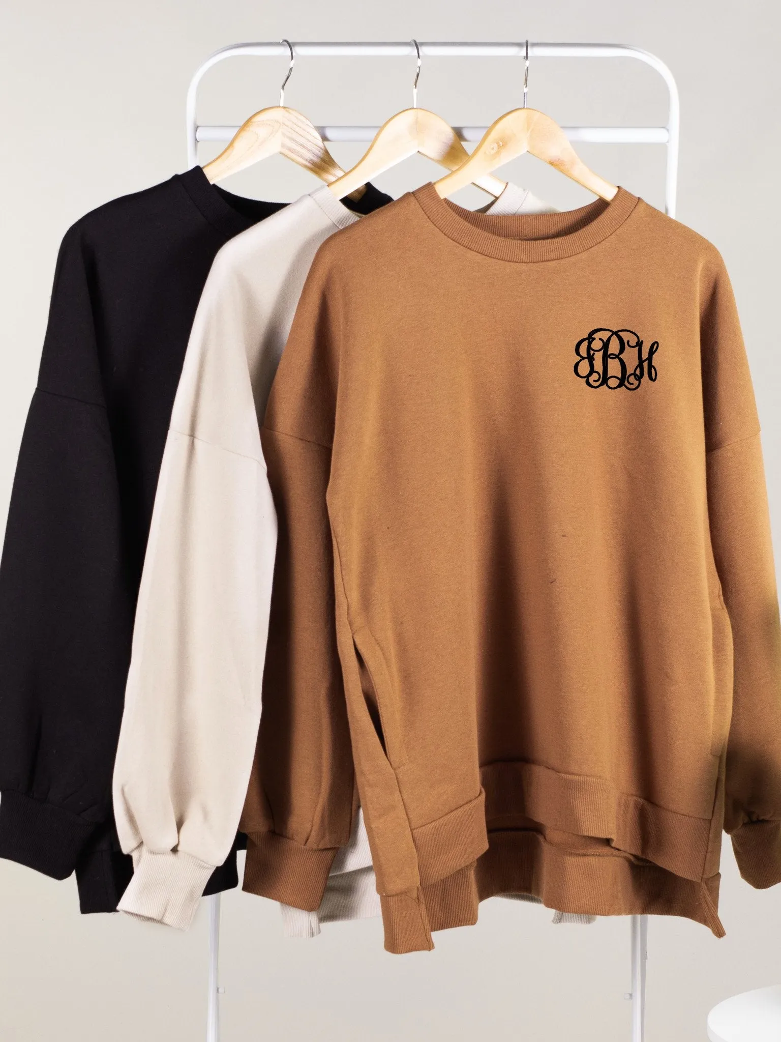 Cool Mornings, Chilly Nights Hi-Low Sweatshirt - Beige