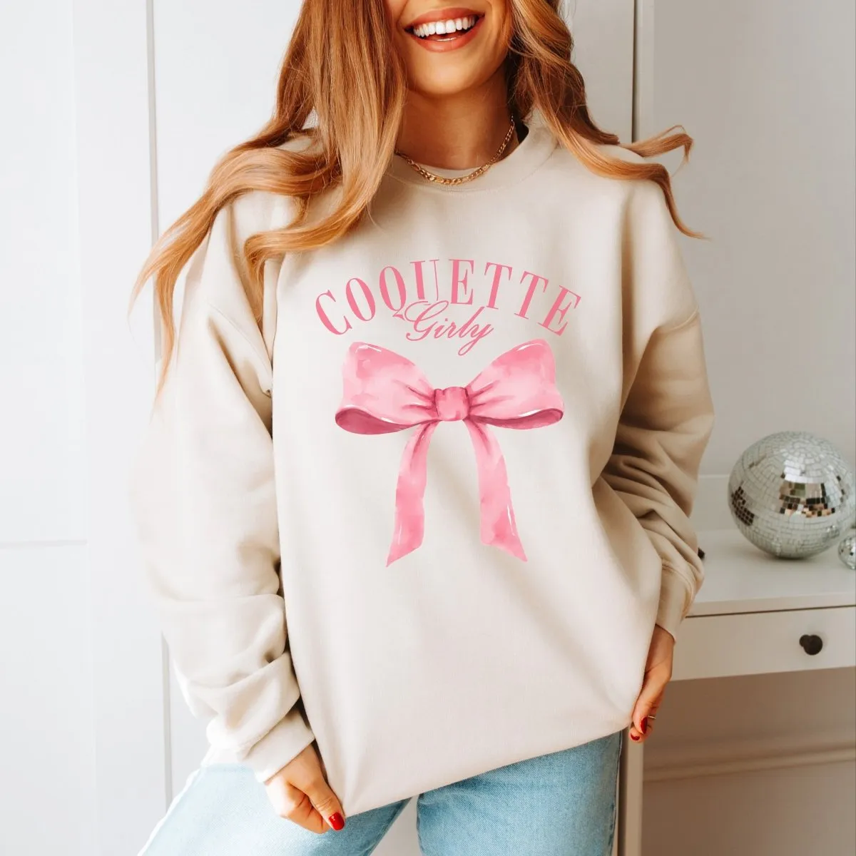 Coquette Girly Crew Sweatshirt