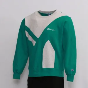 CR242 Reworked Men's Branded Sweatshirt with Contrast Insert Made Using Branded Sweatshirt