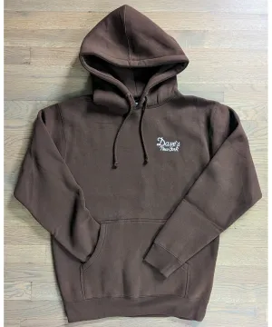 Dave&#39;s New York Vintage Logo Hooded Sweatshirt - Dark Brown
