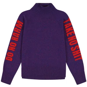 Do No Harm Take No Shit Merino Funnel Jumper in Amethyst
