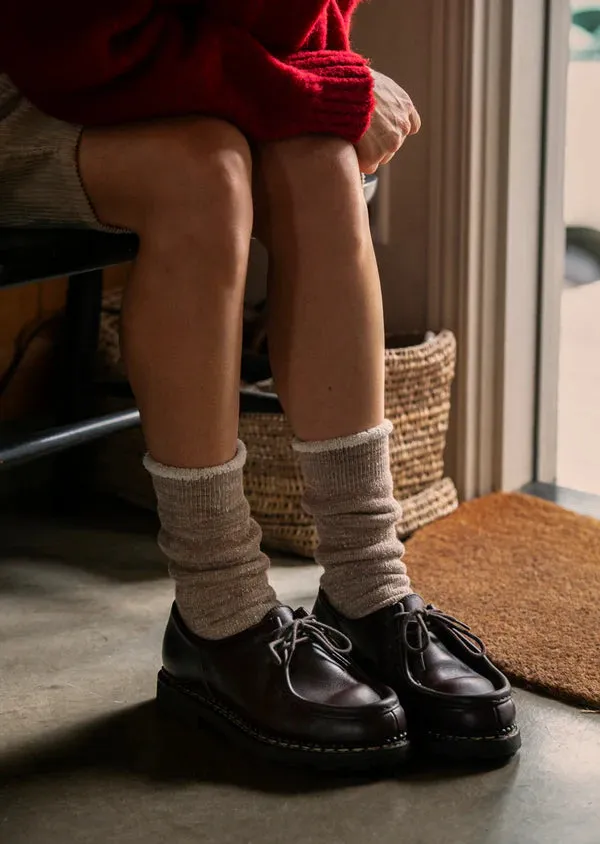 Double Face Crew Socks / Camel