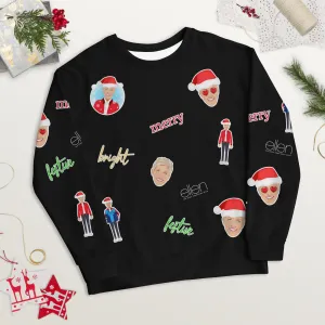 Ellen's Holiday Emoji All Over Sweatshirt