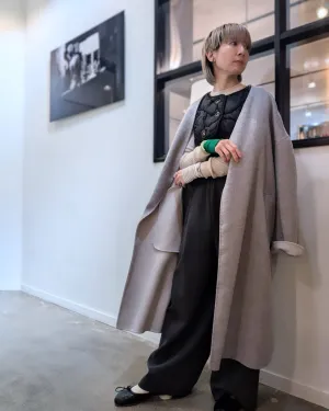 ENFOLD  ウールリバー　ノーカラーワイドコート