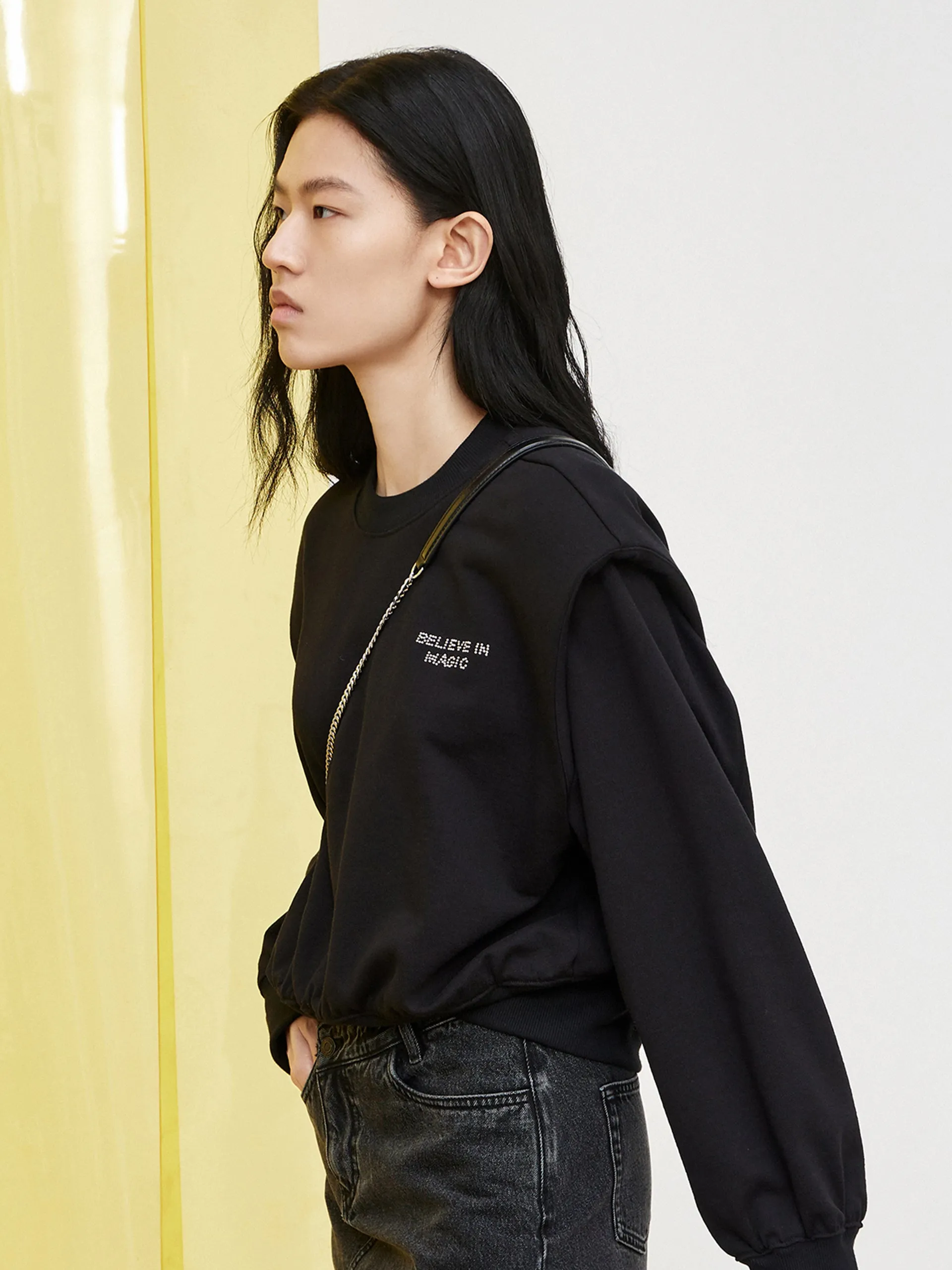 Fake Two Piece Cotton Sweatshirt