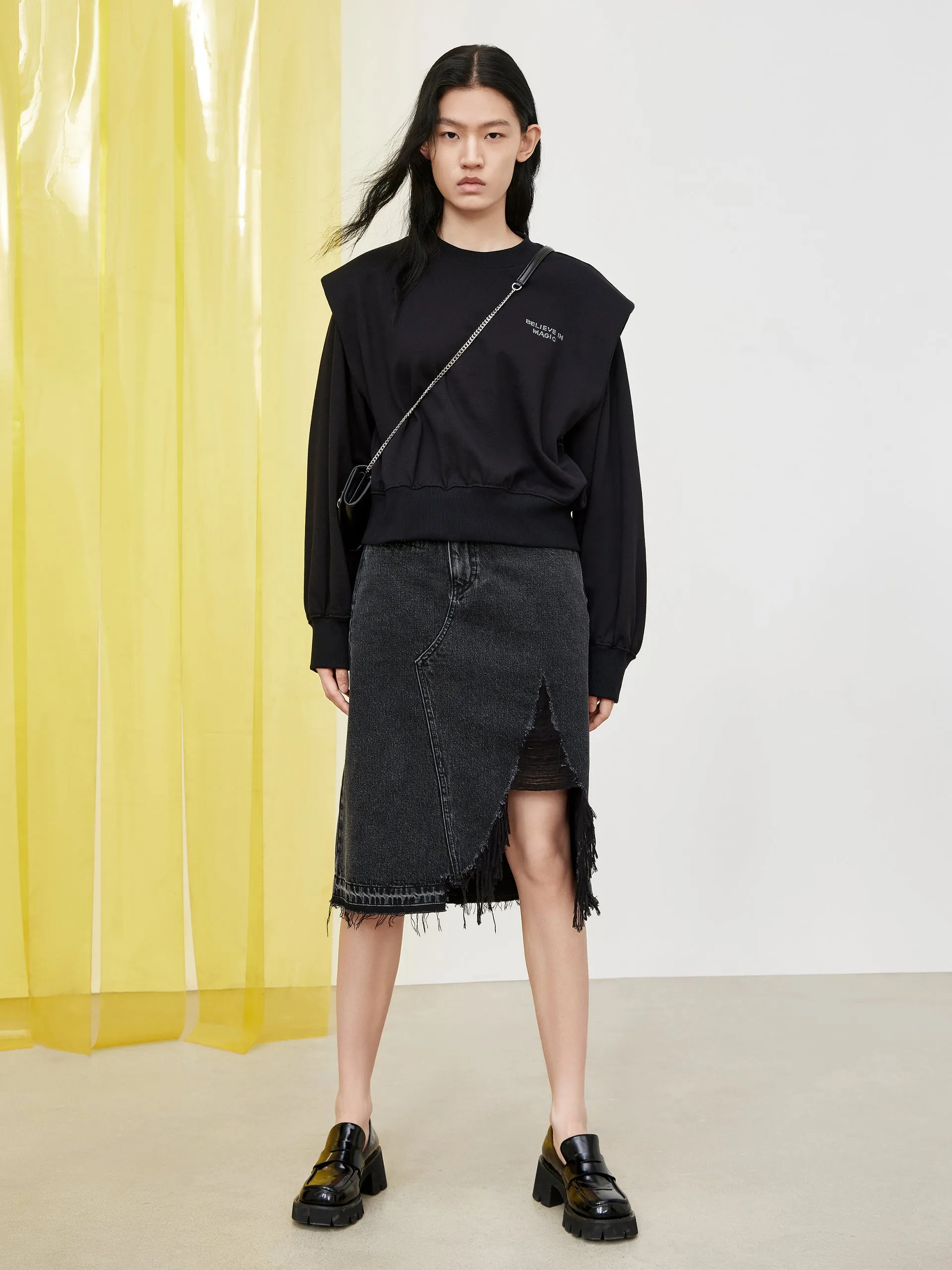 Fake Two Piece Cotton Sweatshirt