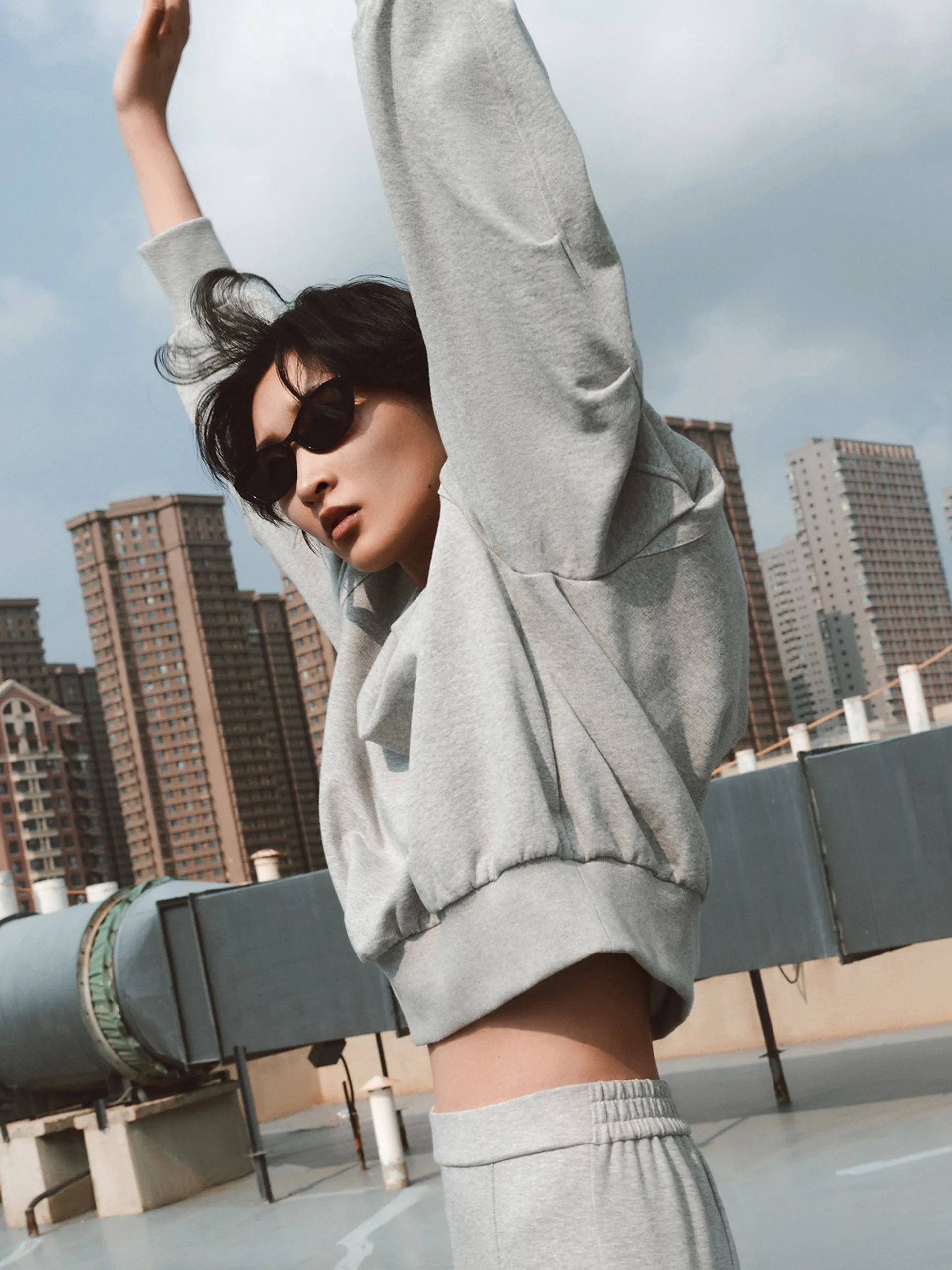 Fake Two Piece Cotton Sweatshirt