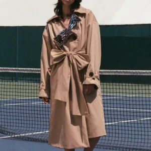 FR40 - Sparkly Multi Color Double Breasted Asymmetric Trench Coat