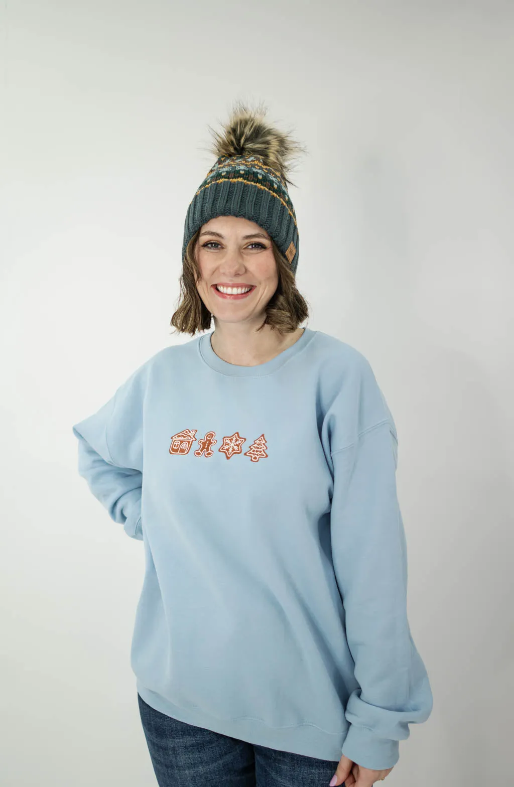 Gingerbread Cookies Embroidered Sweatshirt