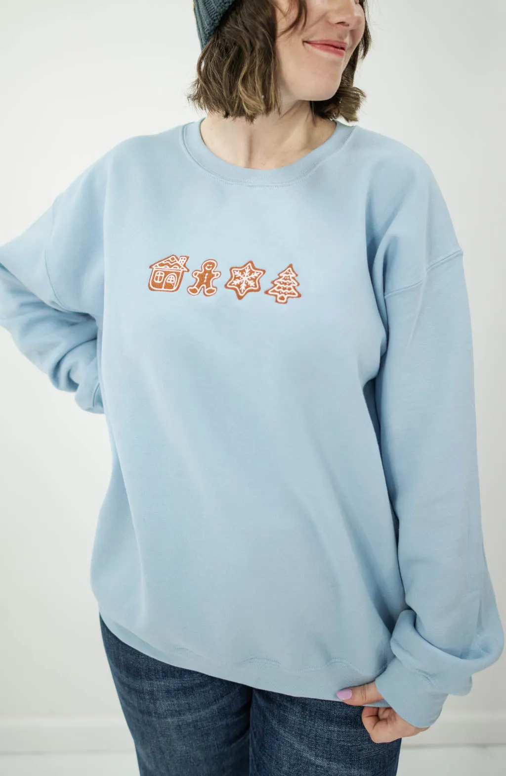 Gingerbread Cookies Embroidered Sweatshirt