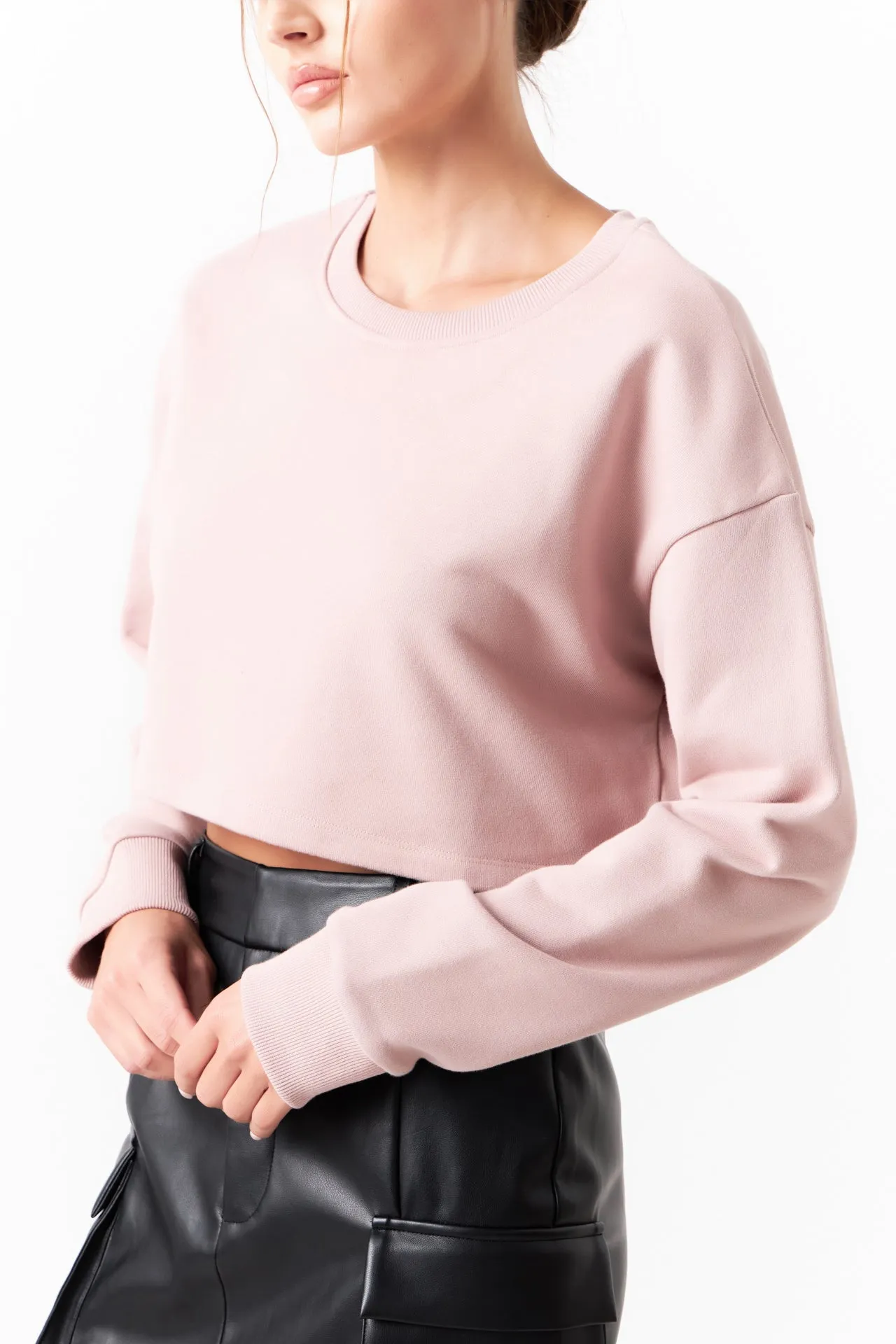 Grey Lab - Cropped Long Sleeve Sweatshirt