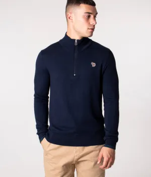 Half Zip Zebra Badge Knit Jumper