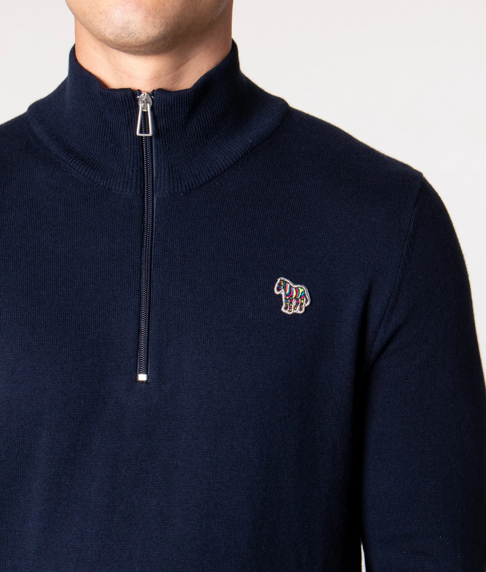 Half Zip Zebra Badge Knit Jumper