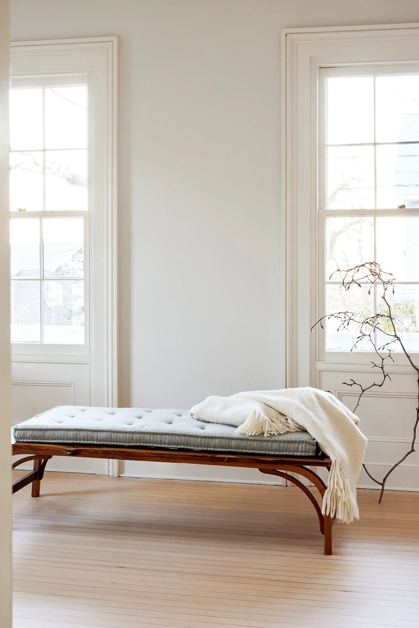 Hand Loomed Throw Ecru