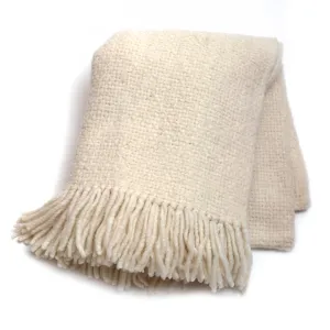 Hand Loomed Throw Ecru