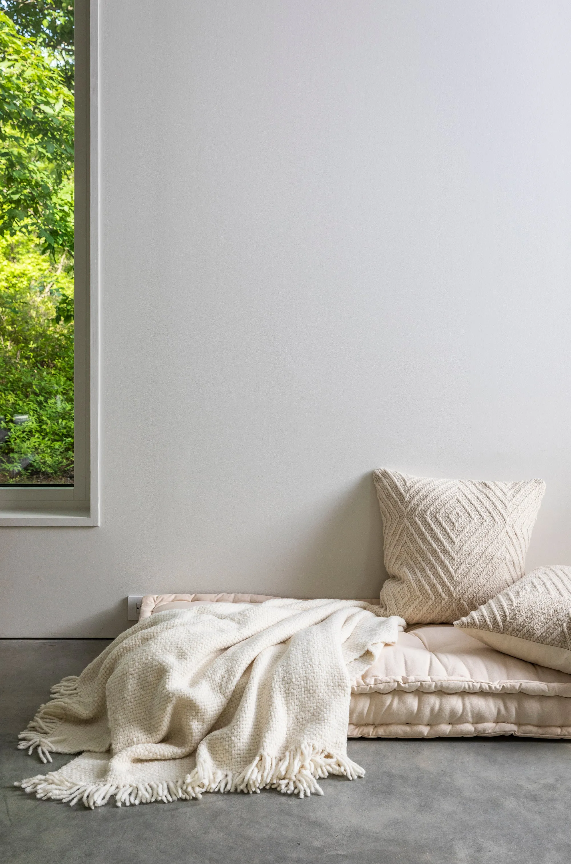 Hand Loomed Throw Ecru