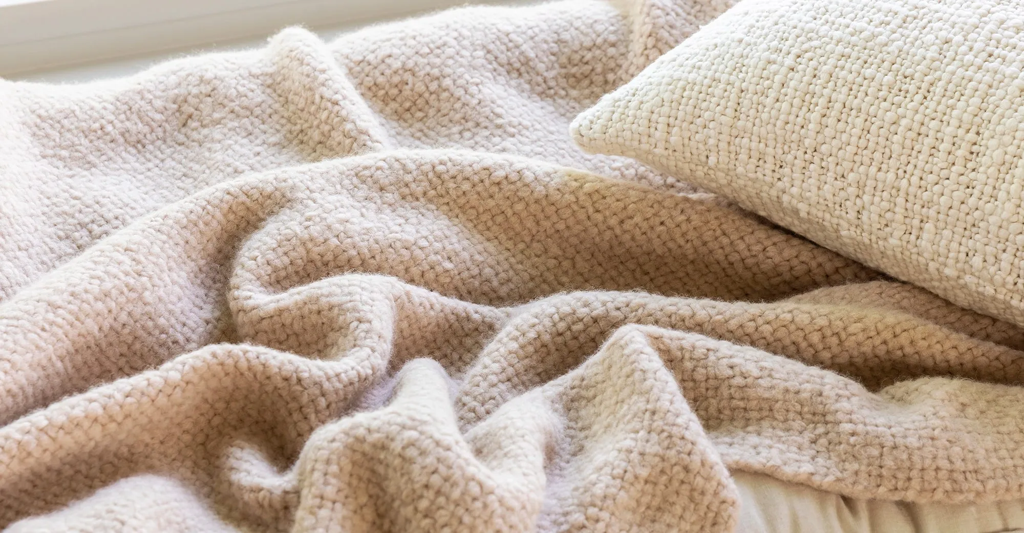 Hand Loomed Throw Nude