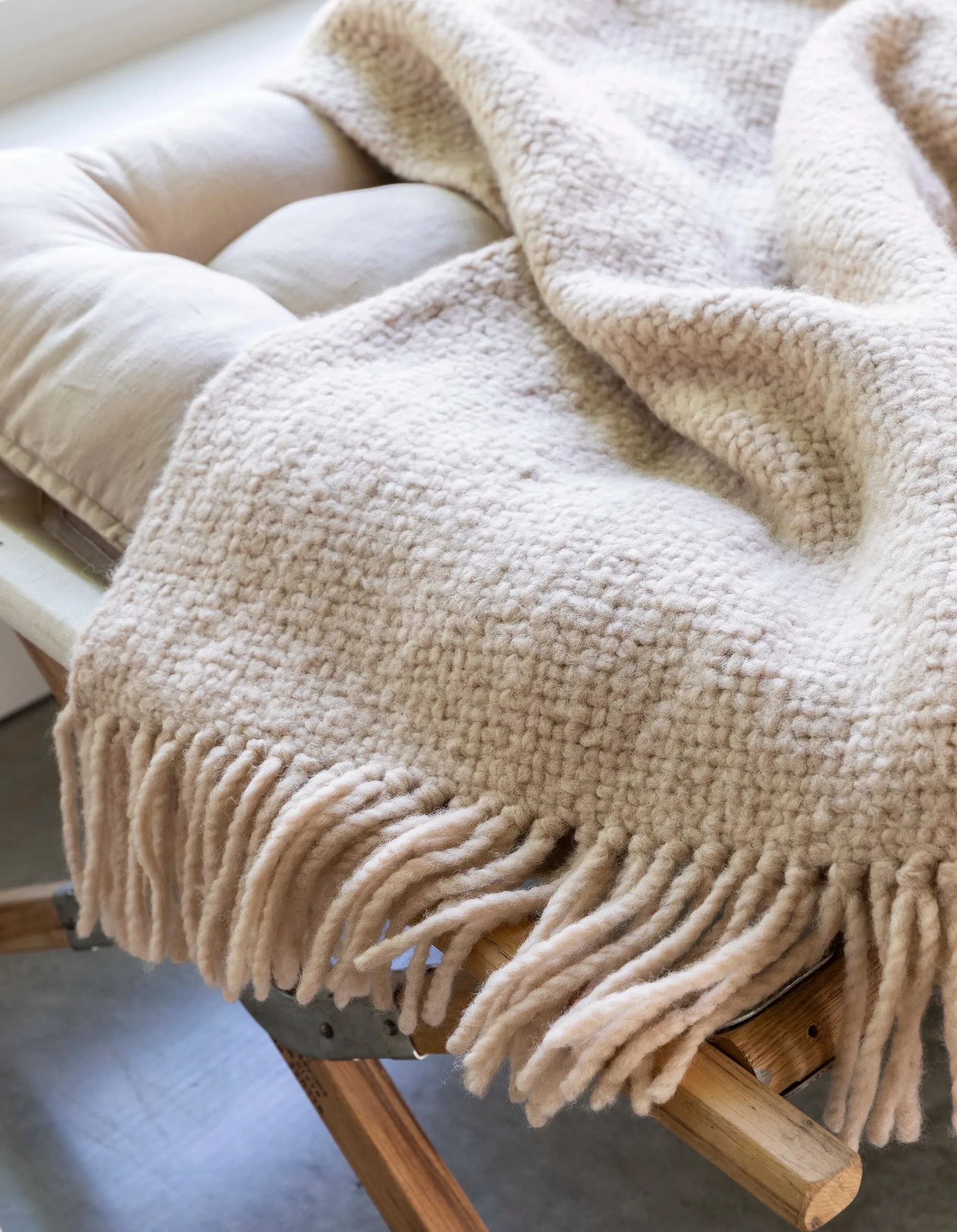 Hand Loomed Throw Nude