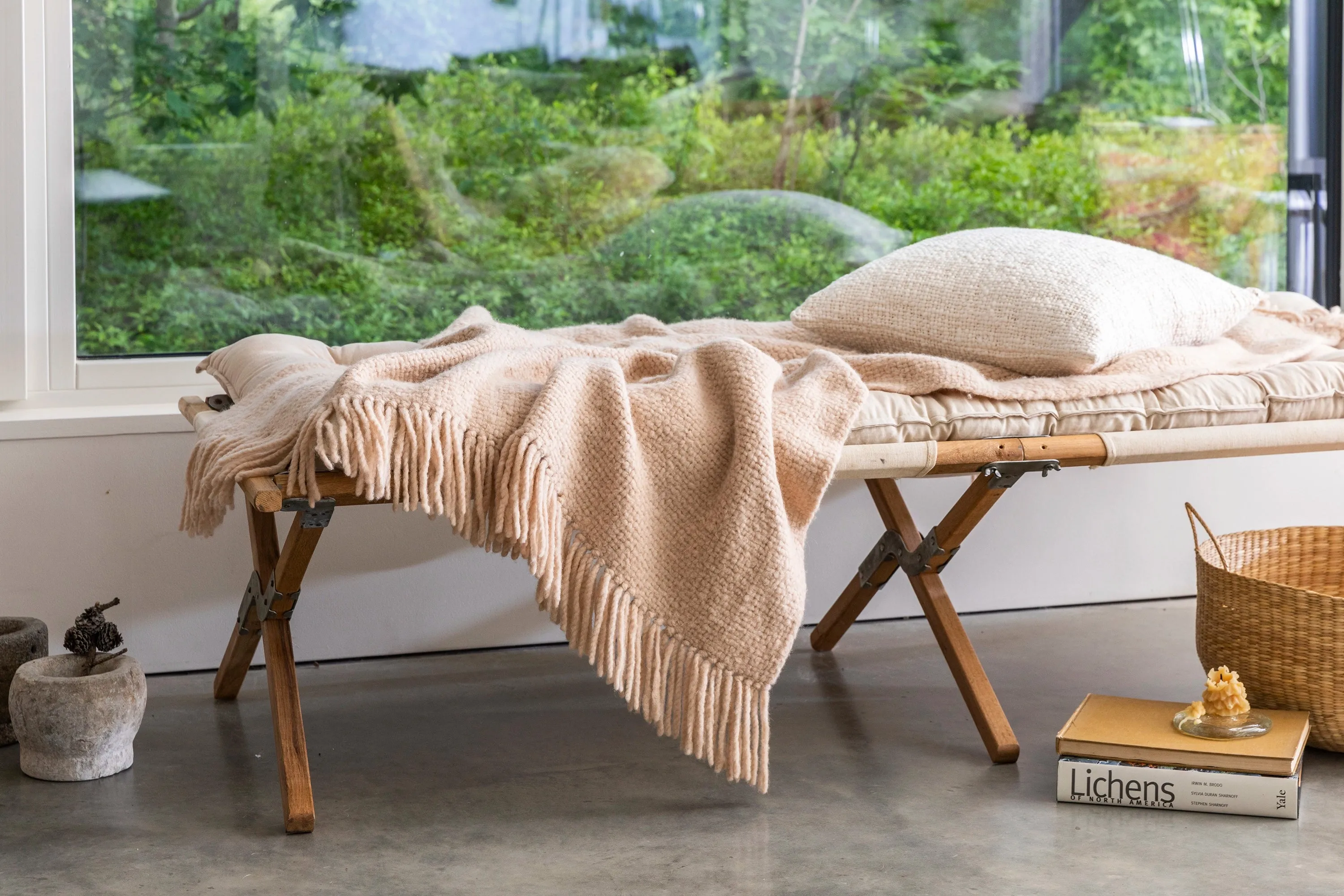 Hand Loomed Throw Nude