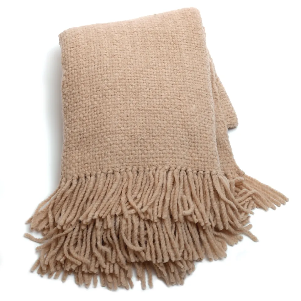 Hand Loomed Throw Nude