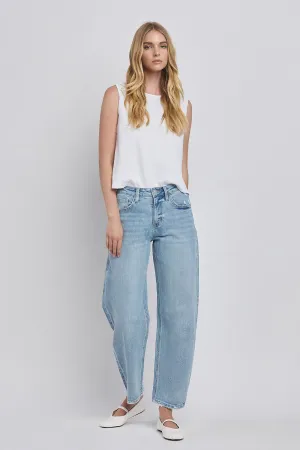 Hi Rise Barrel Denim - Suave