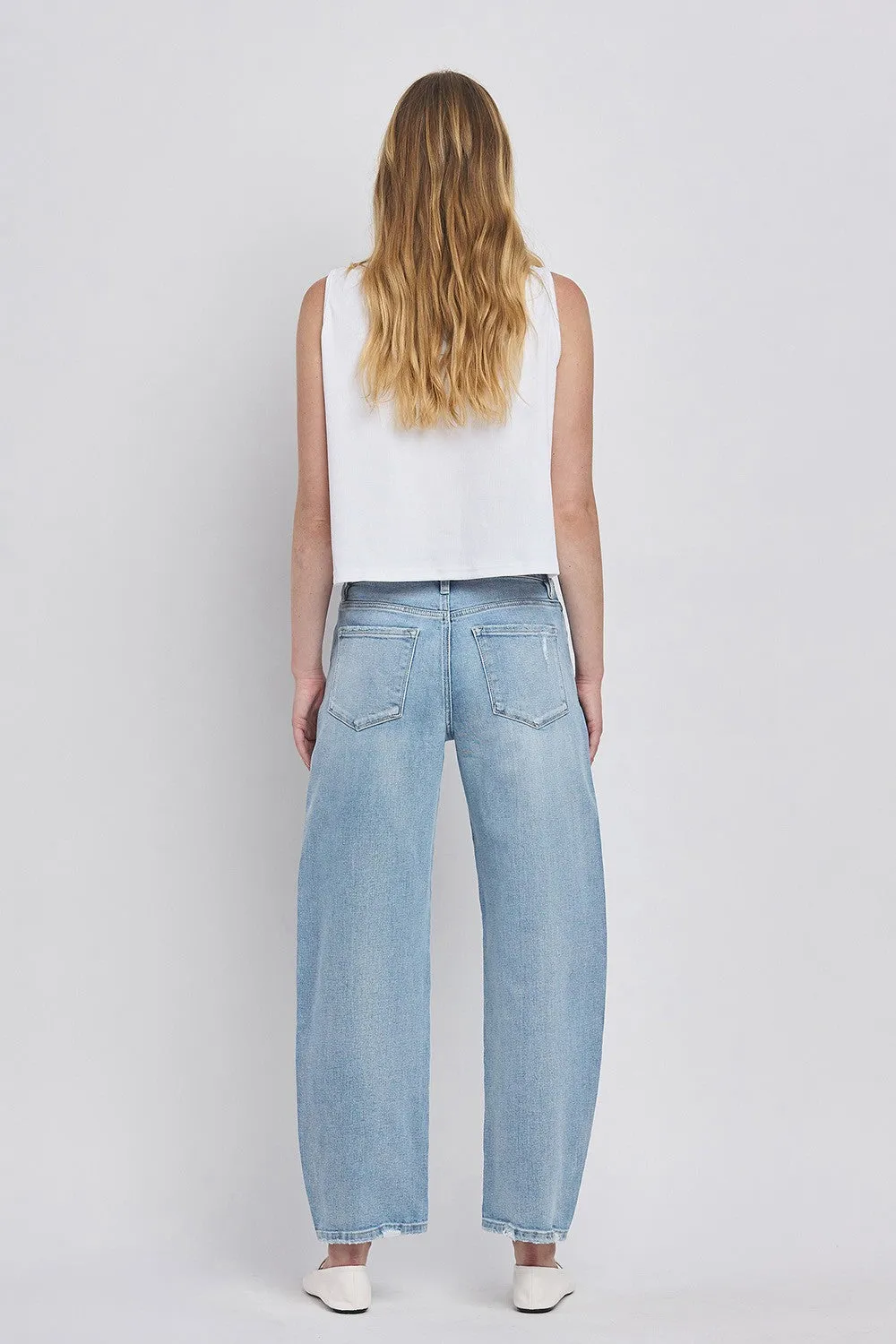 Hi Rise Barrel Denim - Suave